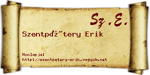 Szentpétery Erik névjegykártya