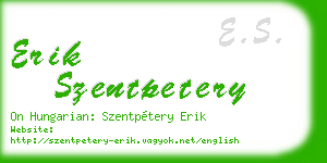 erik szentpetery business card